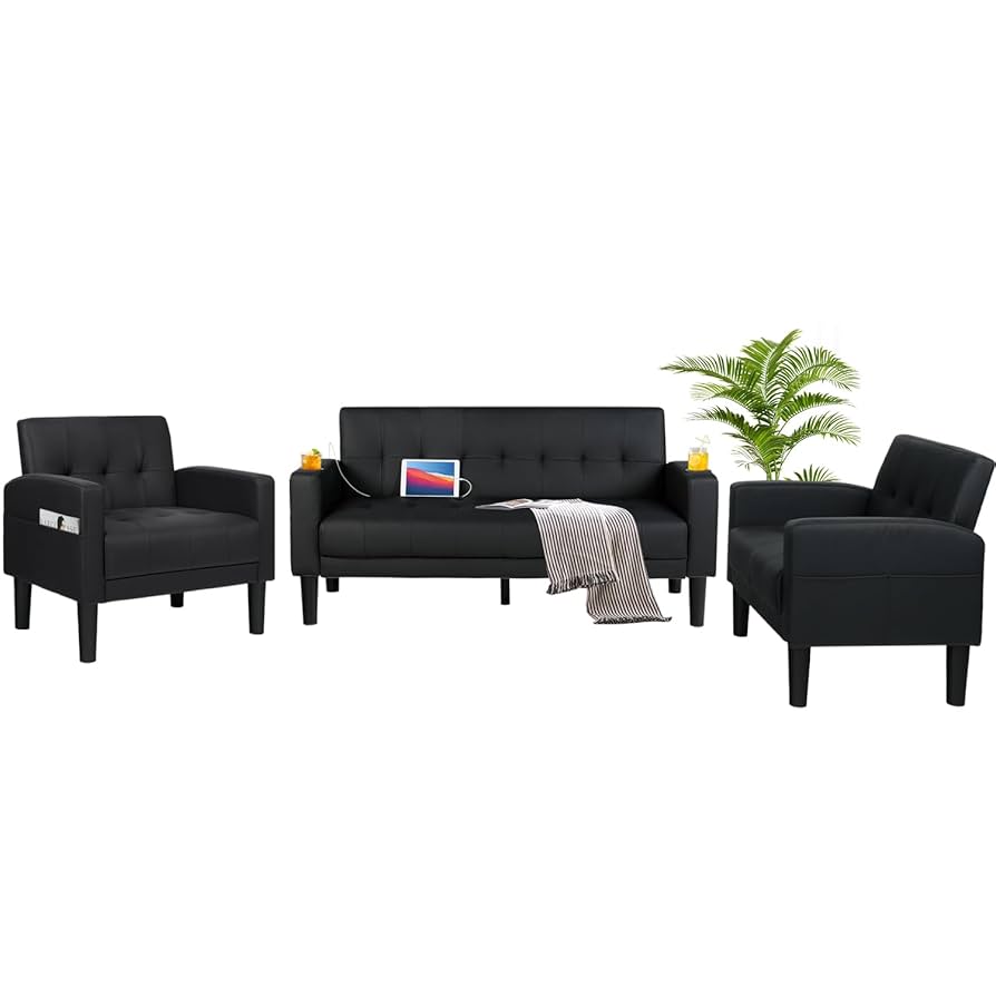 Amazon.com: AILEEKISS 3 Piece Living Room Sofa Set Loveseat
